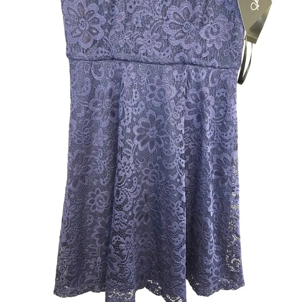 By & By Junior Dress 1 Blue Lace Sleeveless  Sun Teen Size XS Extra Small Kids